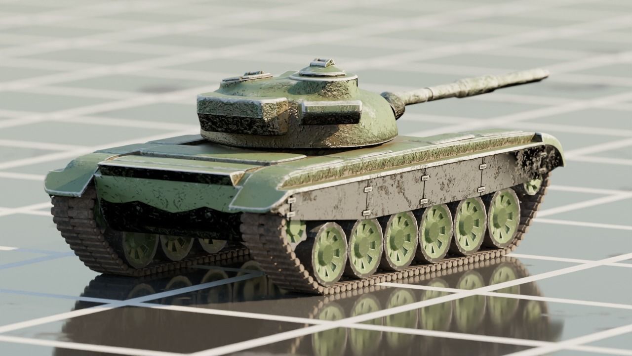 T-72 Tank  Low-poly 3D model_2