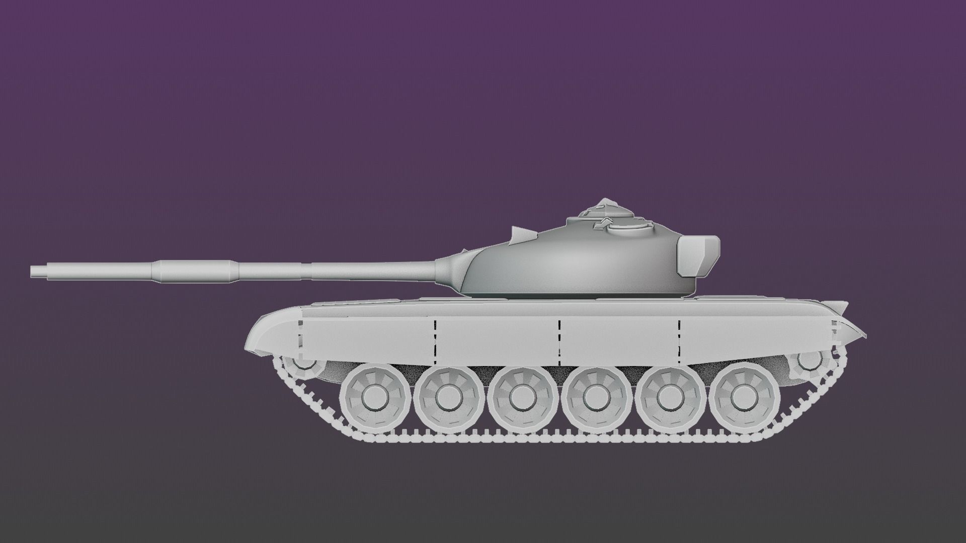 T-72 Tank  Low-poly 3D model_3
