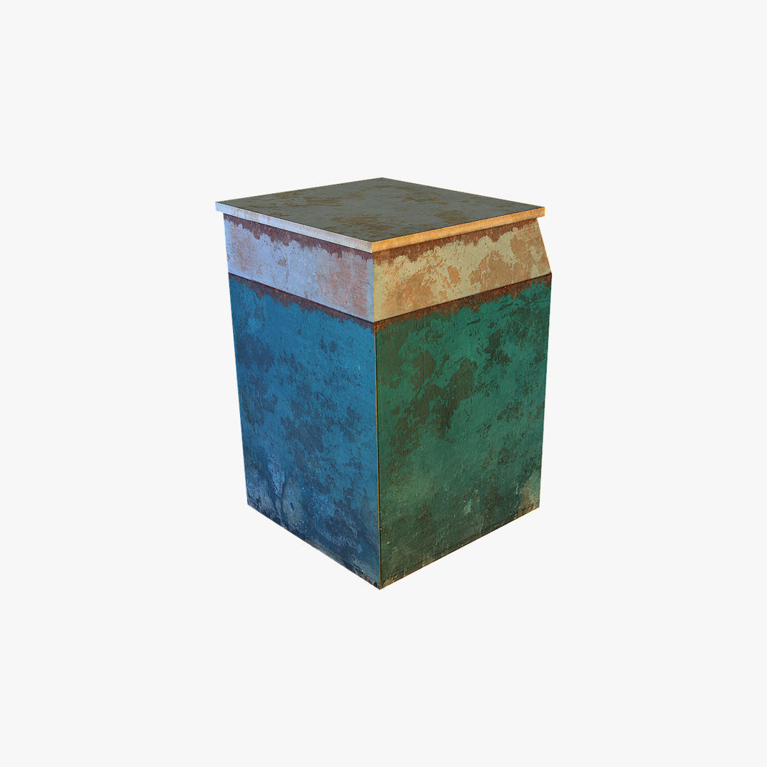 Old washing machine Low-poly 3D model_3