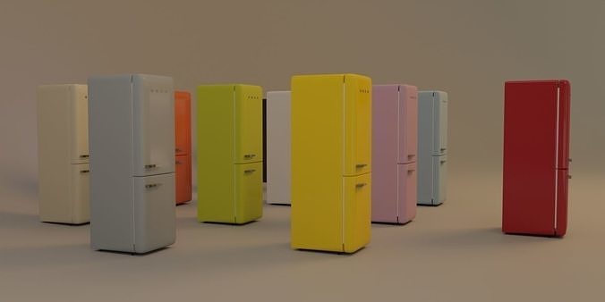 Retro Refrigerator 3D model