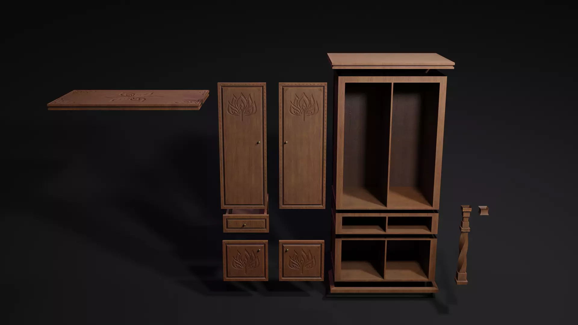 Furniture constructor Low-poly 3D model