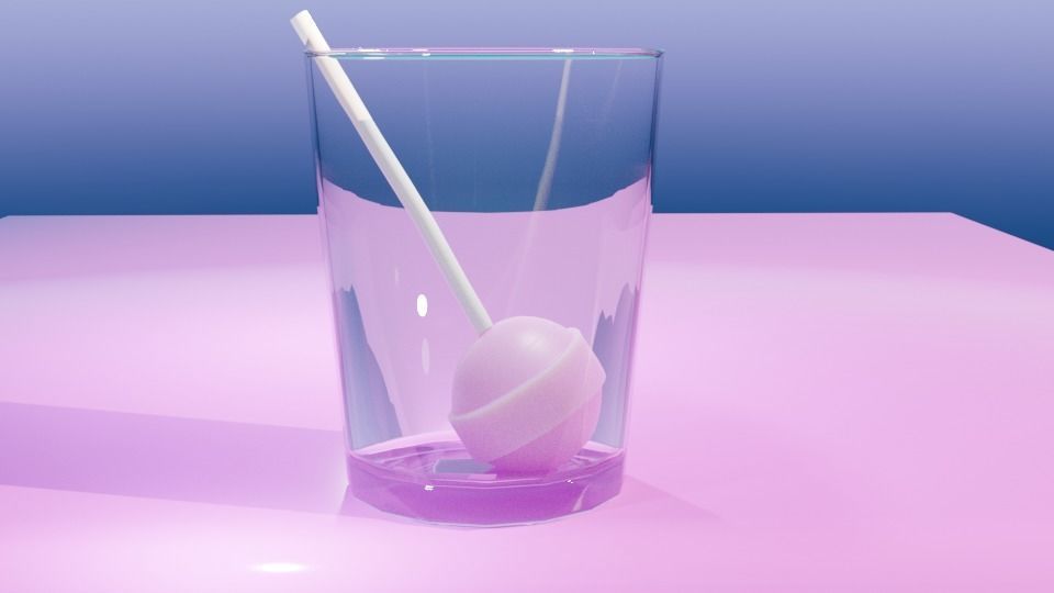 Lollipop on stick Free low-poly 3D model_1