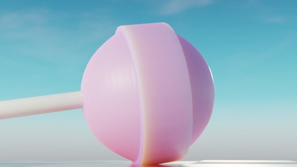 Lollipop on stick Free low-poly 3D model_2