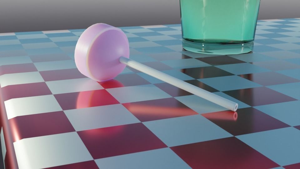 Lollipop on stick Free low-poly 3D model_3