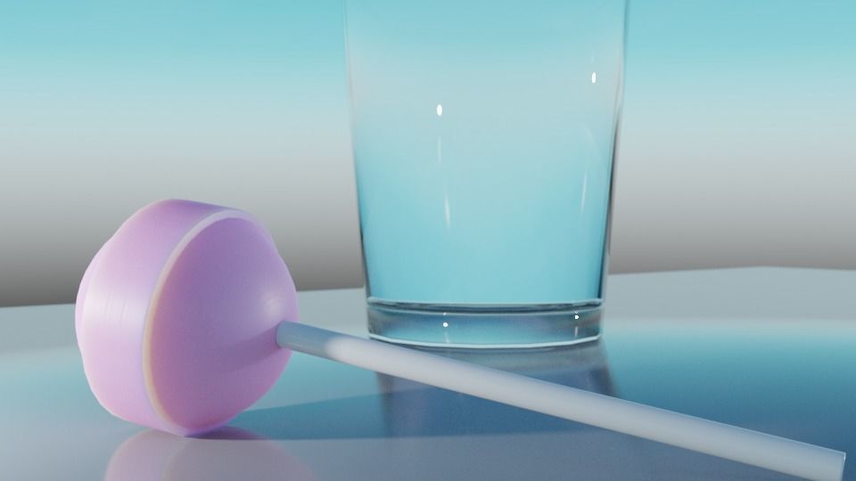 Lollipop on stick Free low-poly 3D model_4