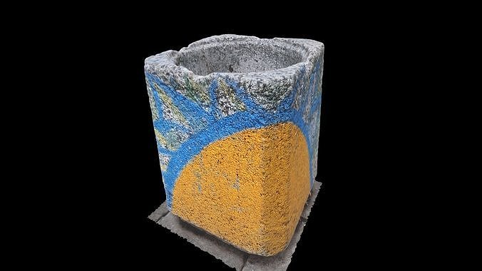 Mosaic Trash Can 3D model