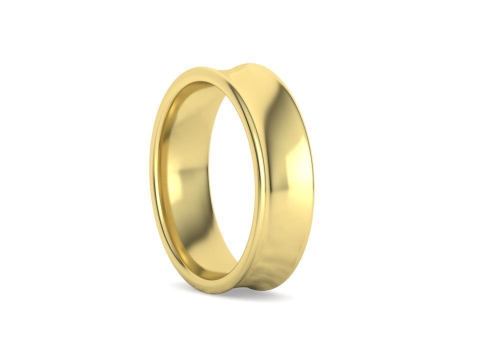 Concave Plain Band 6mm wide 4-13us sizes 3dmodel 3D print model_26
