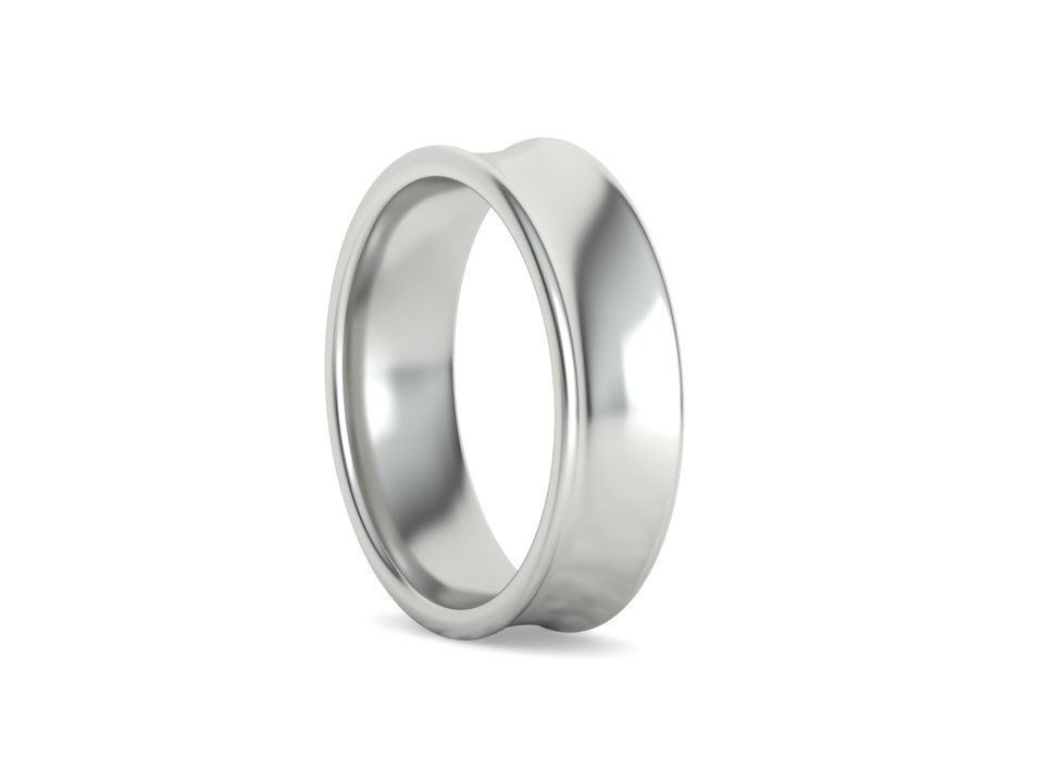 Concave Plain Band 6mm wide 4-13us sizes 3dmodel 3D print model_27