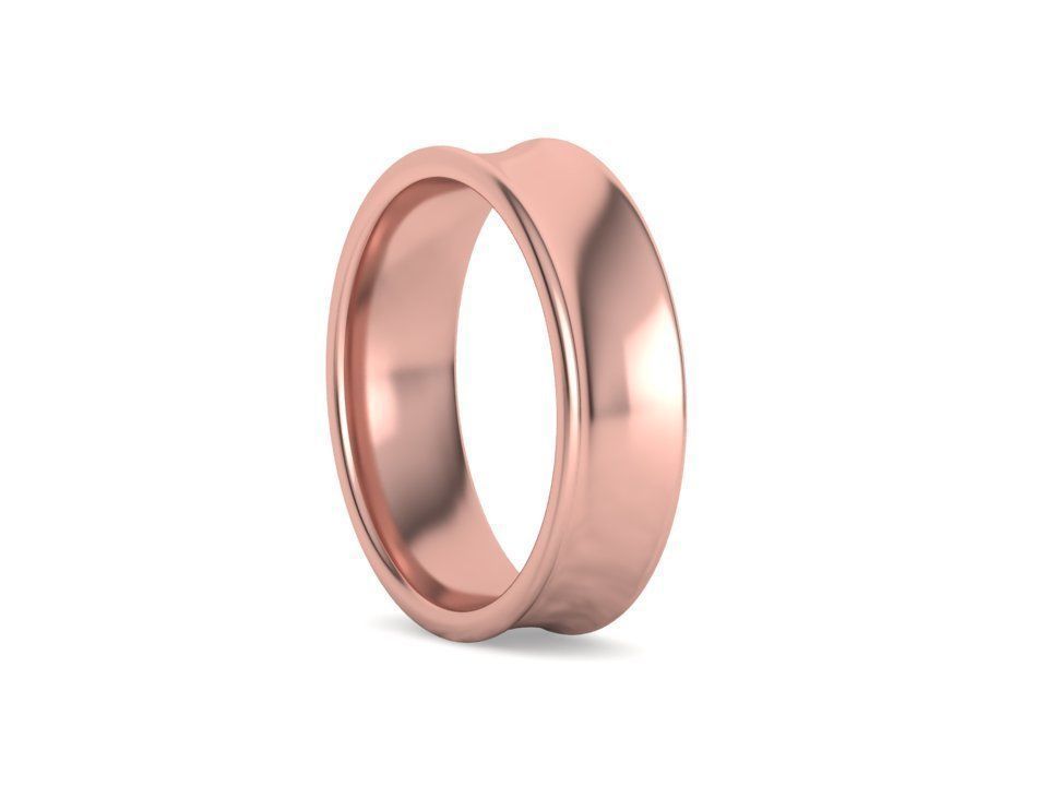 Concave Plain Band 6mm wide 4-13us sizes 3dmodel 3D print model_25