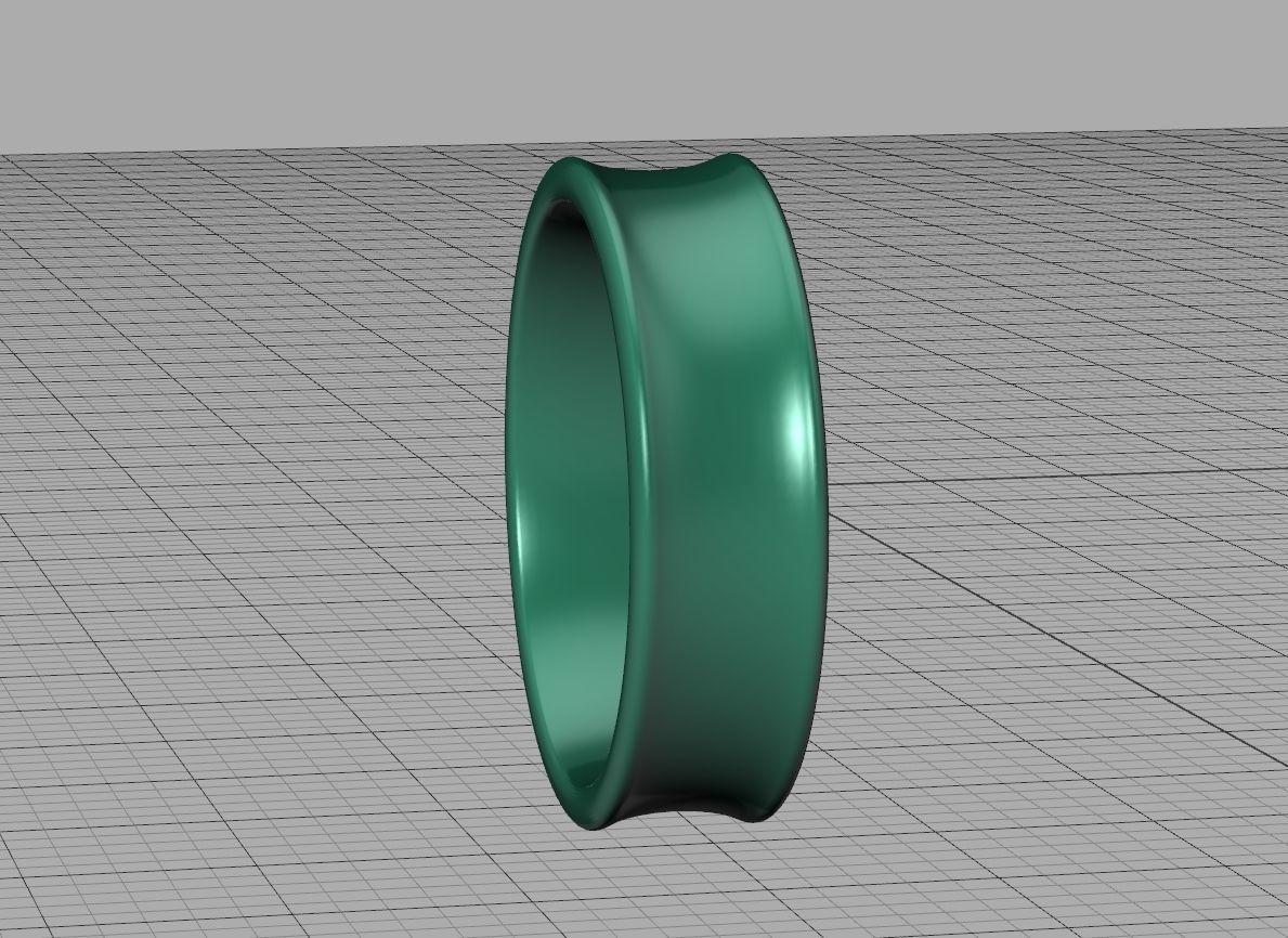 Concave Plain Band 6mm wide 4-13us sizes 3dmodel 3D print model_13