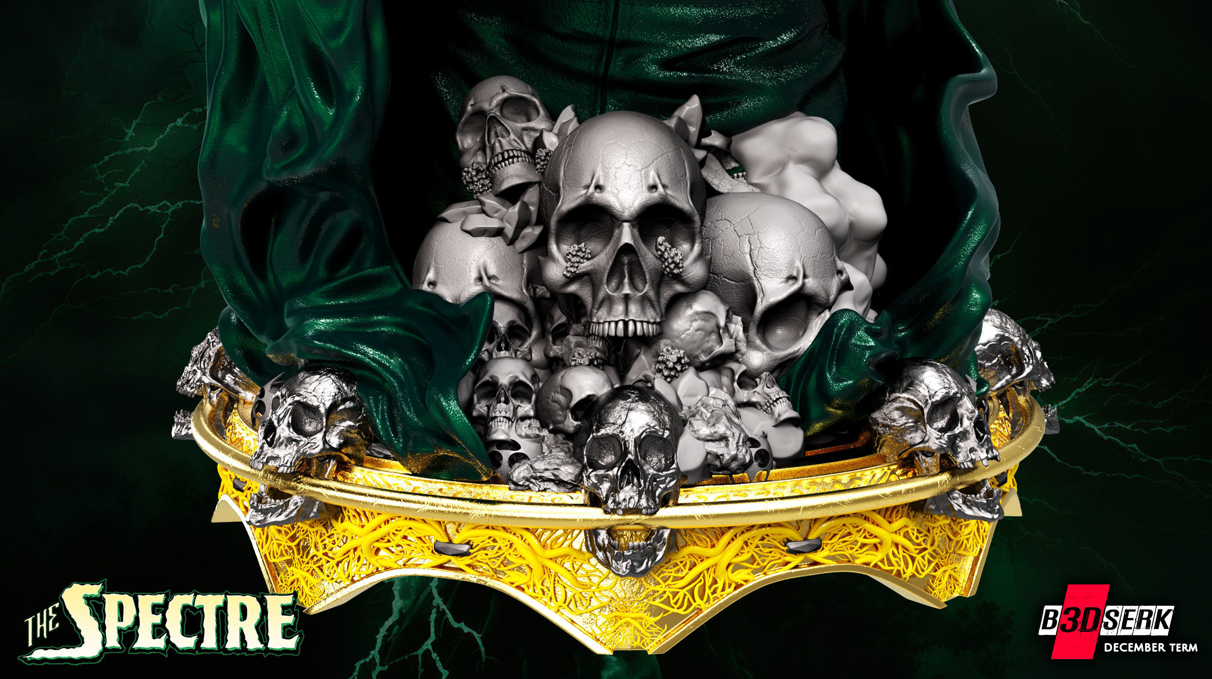 B3DSERK December term 2022 The Spectre Bust ready for printing 3D print model_5