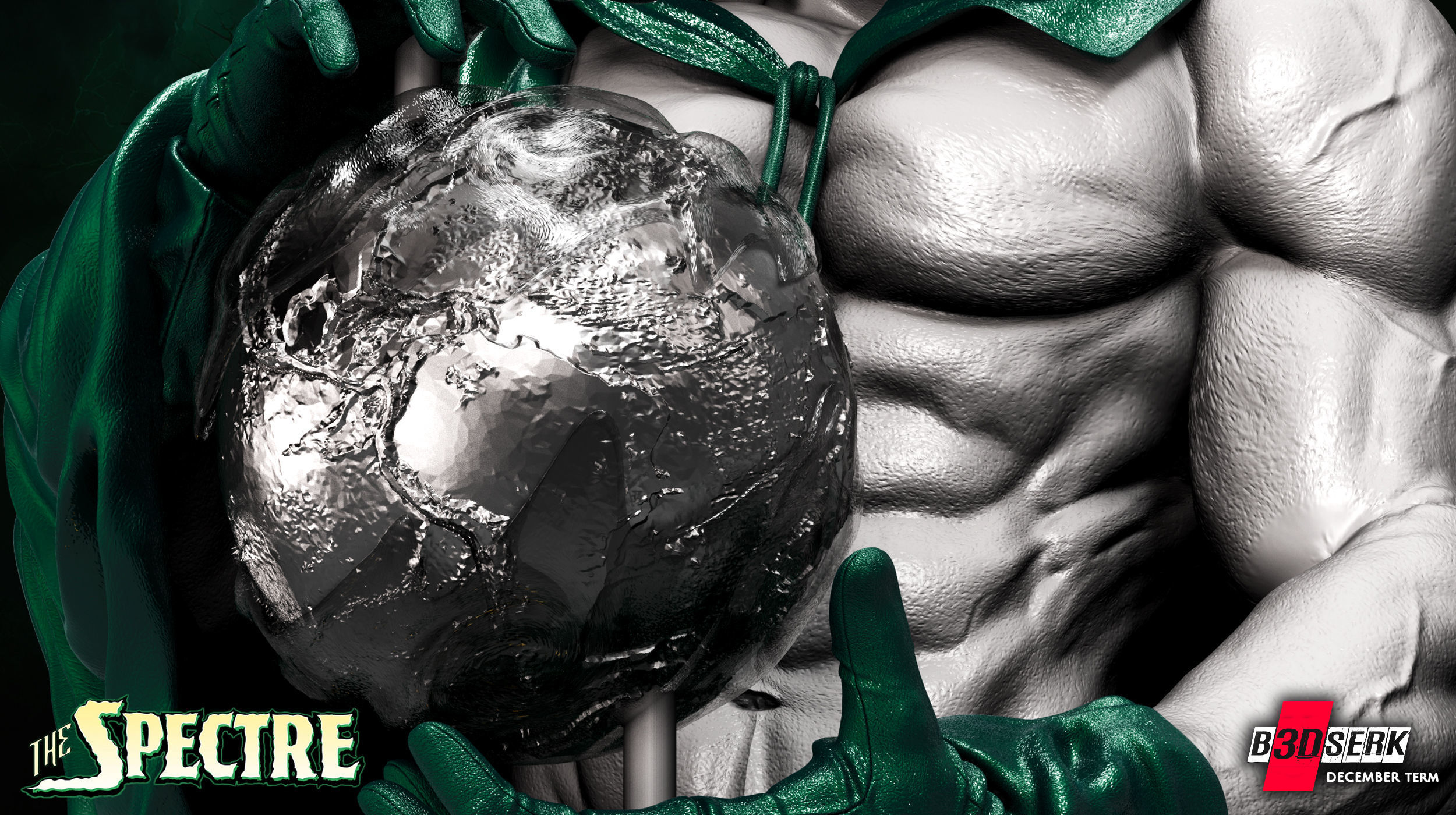 B3DSERK December term 2022 The Spectre Bust ready for printing 3D print model_4