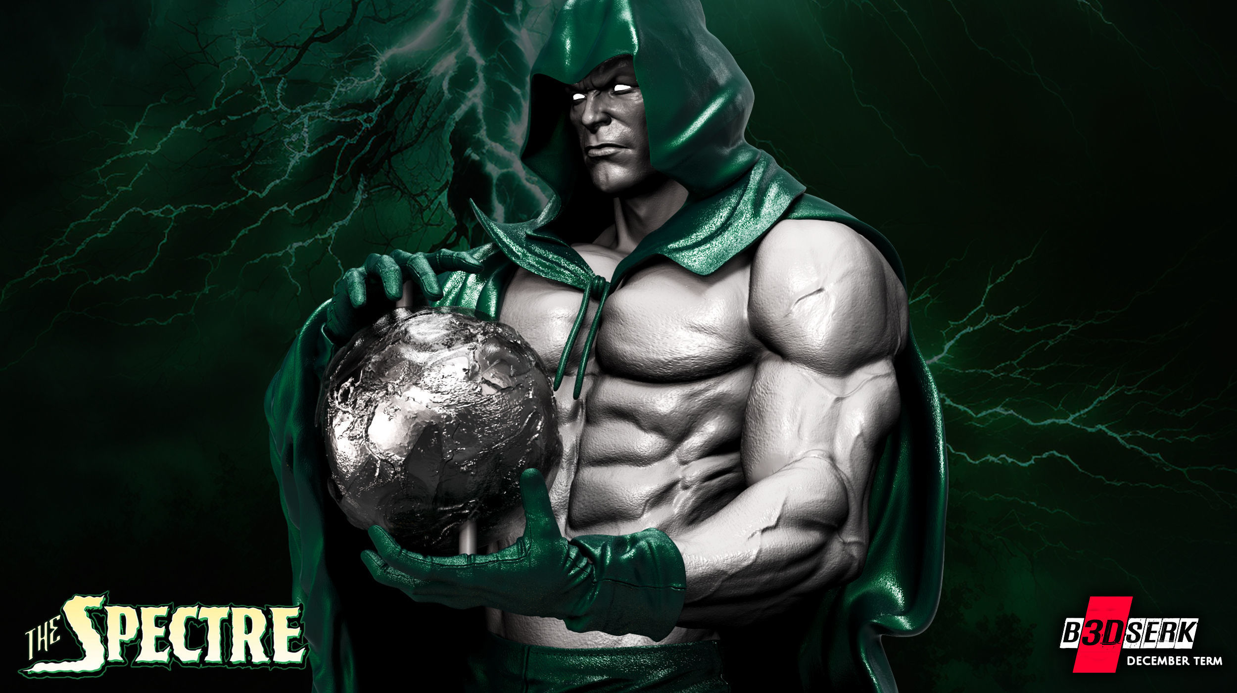 B3DSERK December term 2022 The Spectre Bust ready for printing 3D print model_3