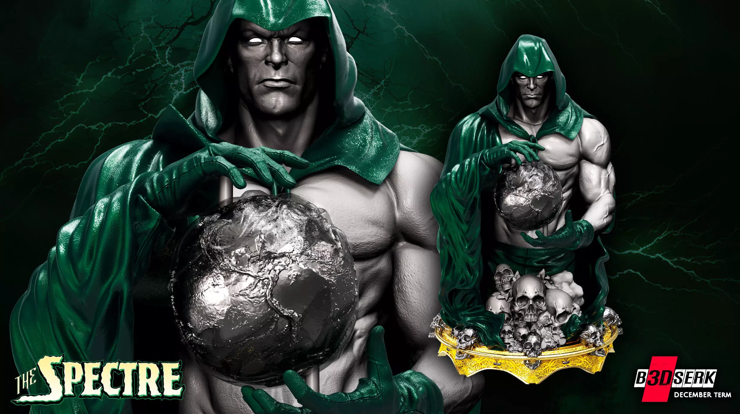 B3DSERK December term 2022 The Spectre Bust ready for printing 3D print model_0