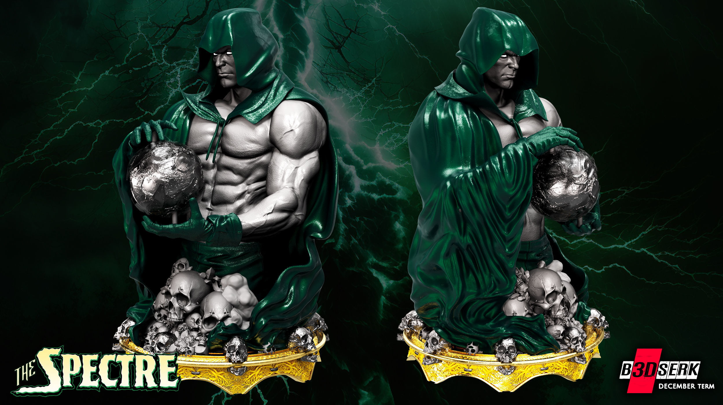 B3DSERK December term 2022 The Spectre Bust ready for printing 3D print model_1