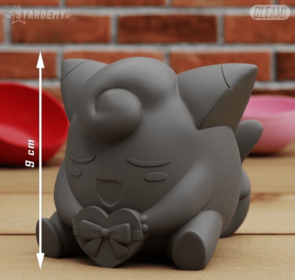Clefairy Valentines Version NO SUPPORTS 3D print model_3