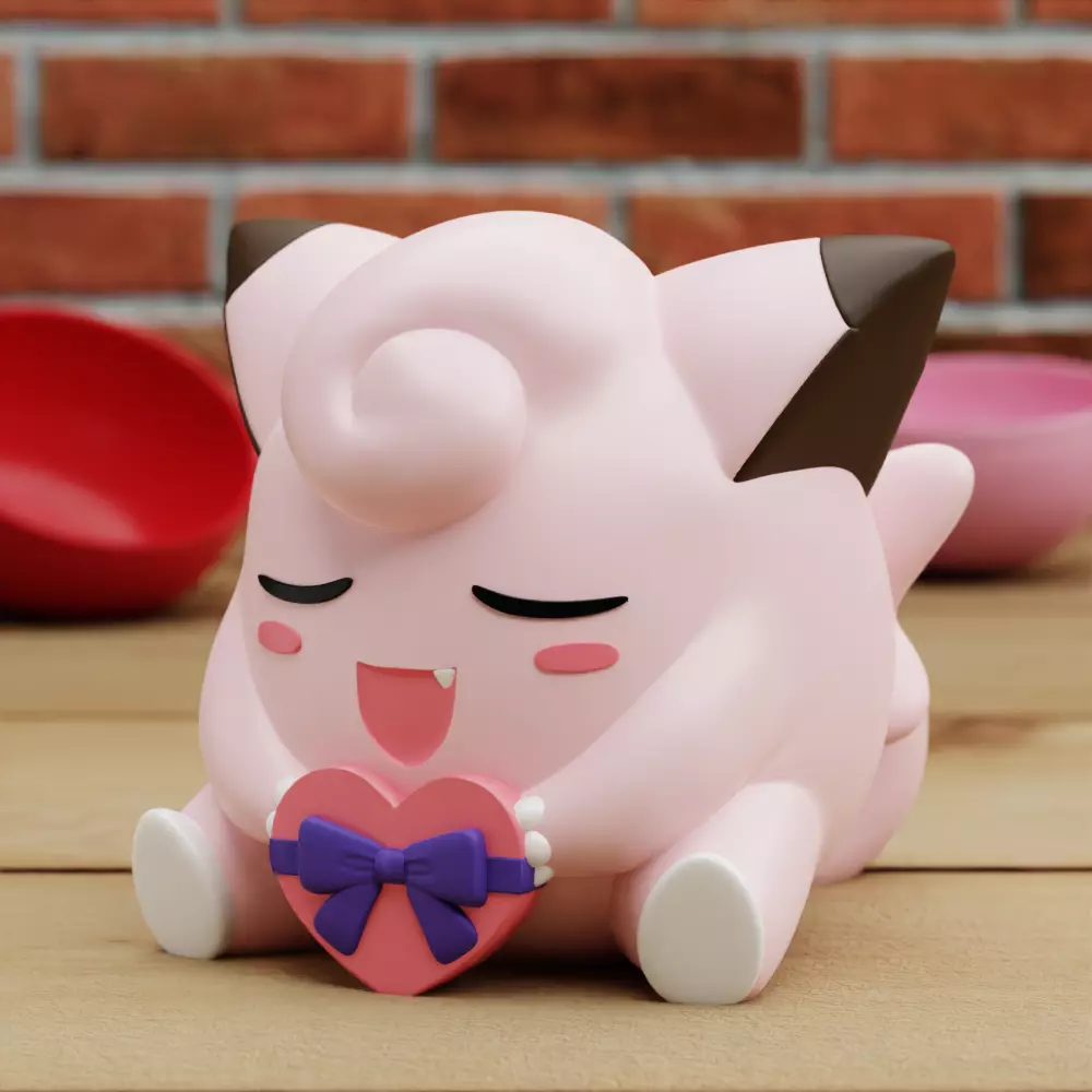 Clefairy Valentines Version NO SUPPORTS 3D print model_0