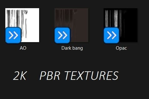 Realistic 3D Long PonyTail Dark Brown Low-poly 3D model_4