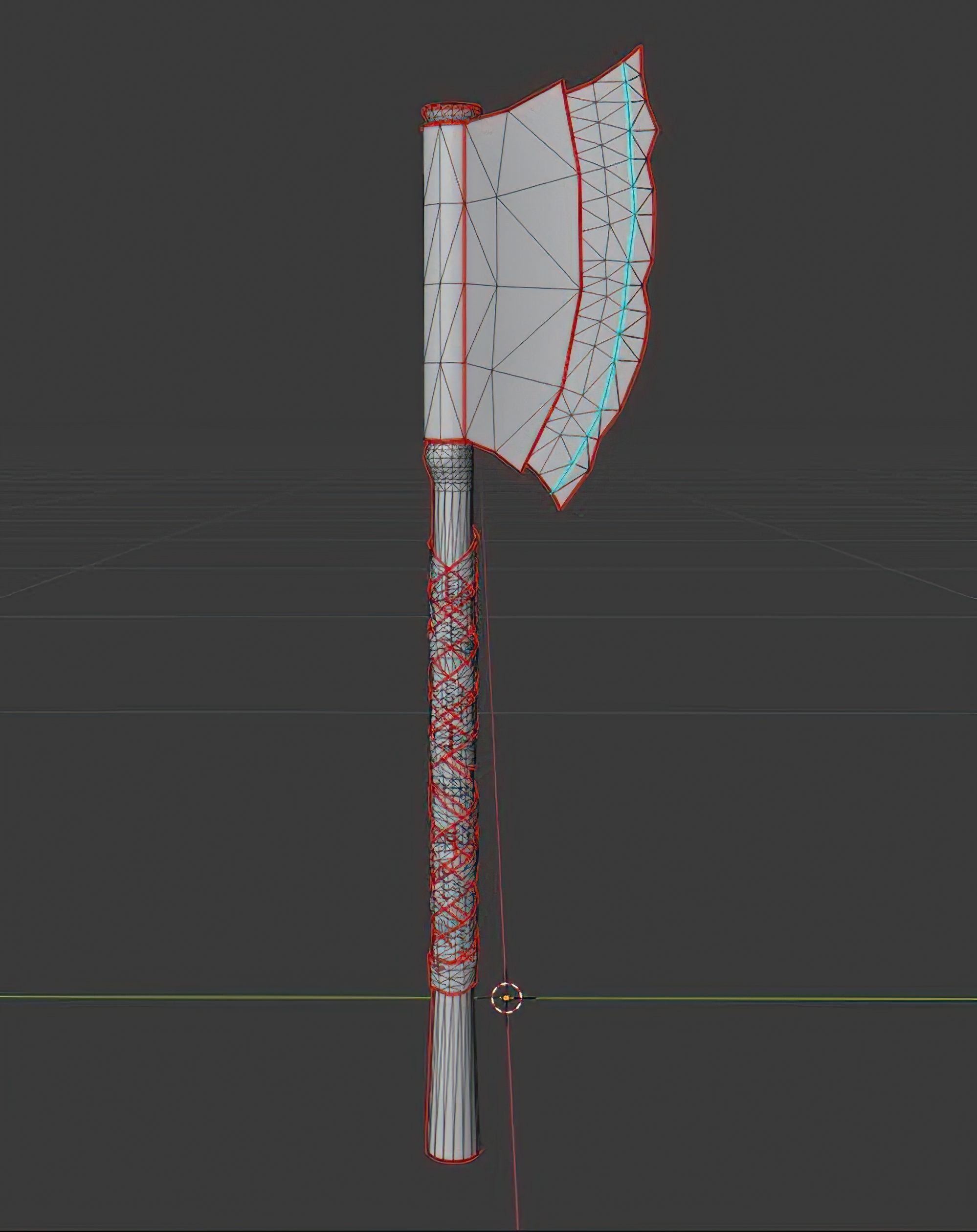 Diablo Style Two Handed Cleaver w 2 length 2 color Low-poly 3D model_14