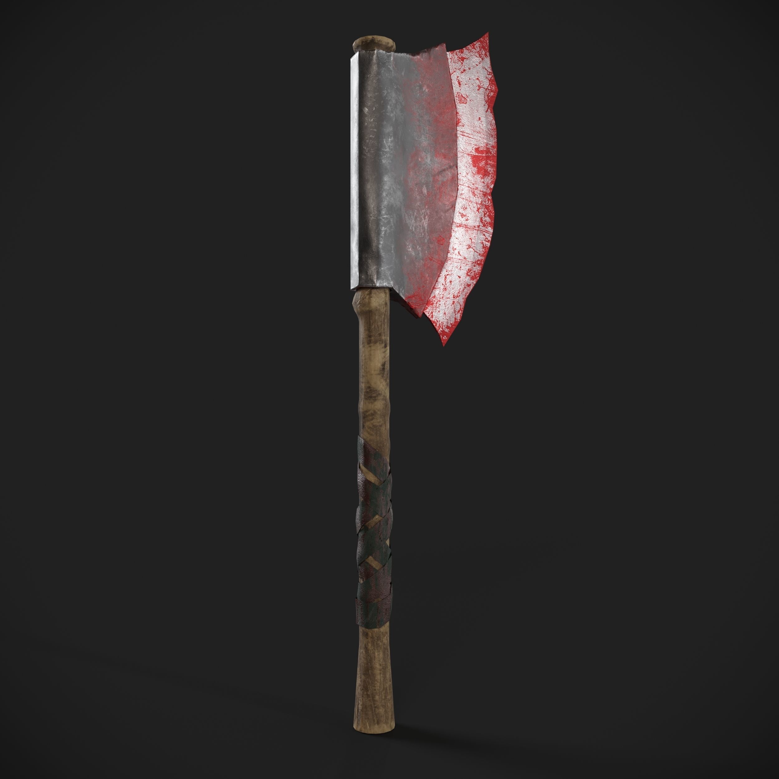 Diablo Style Two Handed Cleaver w 2 length 2 color Low-poly 3D model_8