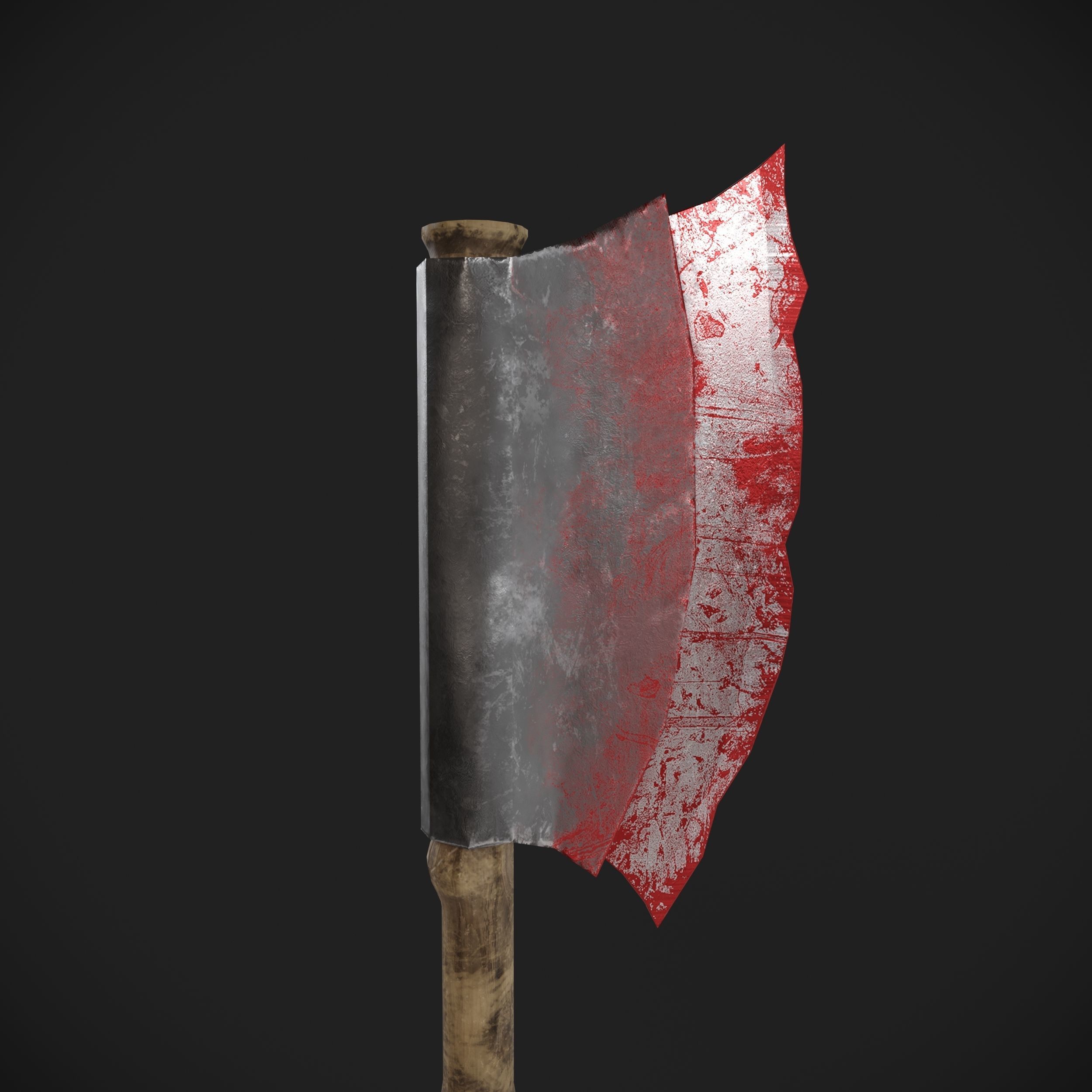 Diablo Style Two Handed Cleaver w 2 length 2 color Low-poly 3D model_9