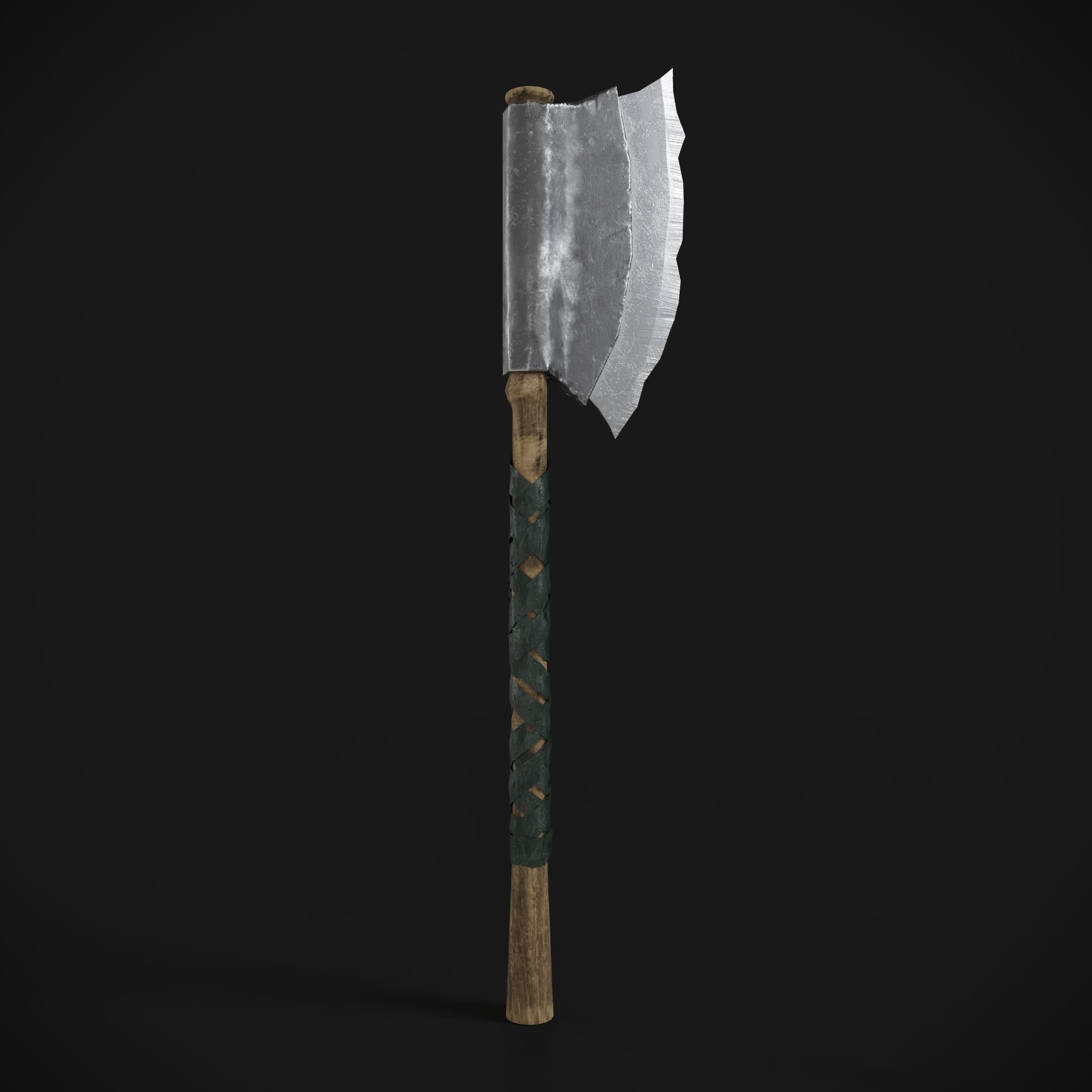 Diablo Style Two Handed Cleaver w 2 length 2 color Low-poly 3D model_5