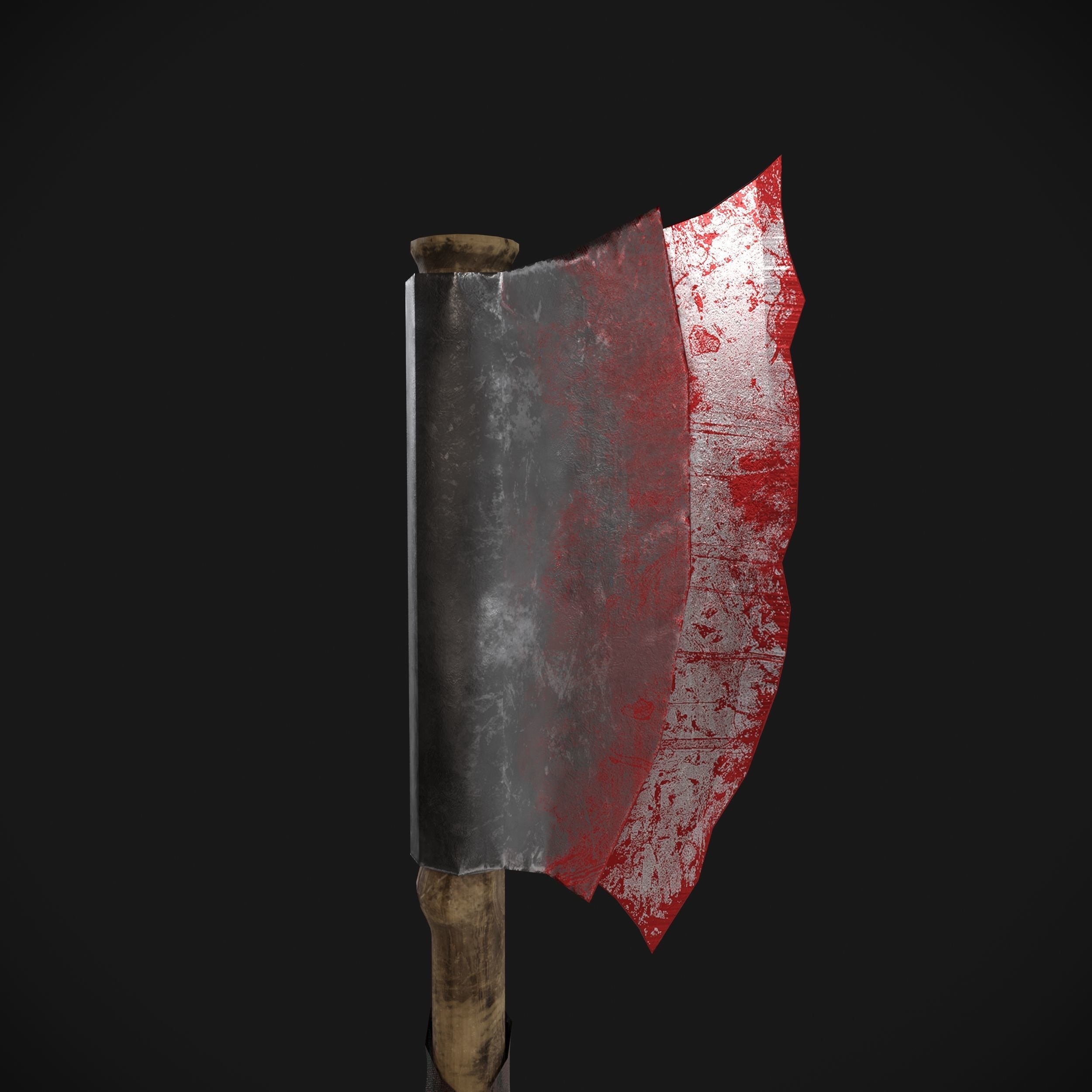 Diablo Style Two Handed Cleaver w 2 length 2 color Low-poly 3D model_3