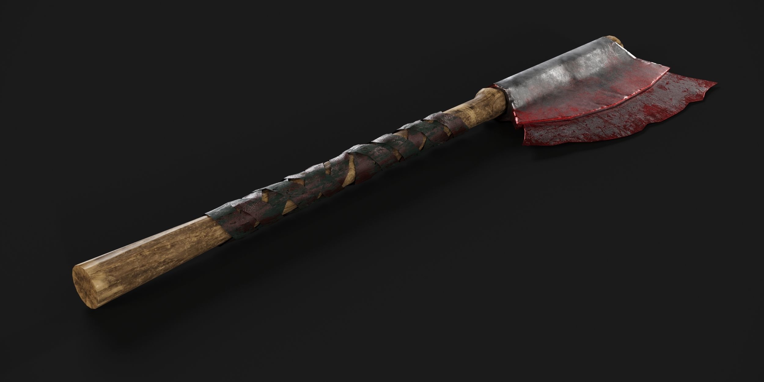 Diablo Style Two Handed Cleaver w 2 length 2 color Low-poly 3D model_2