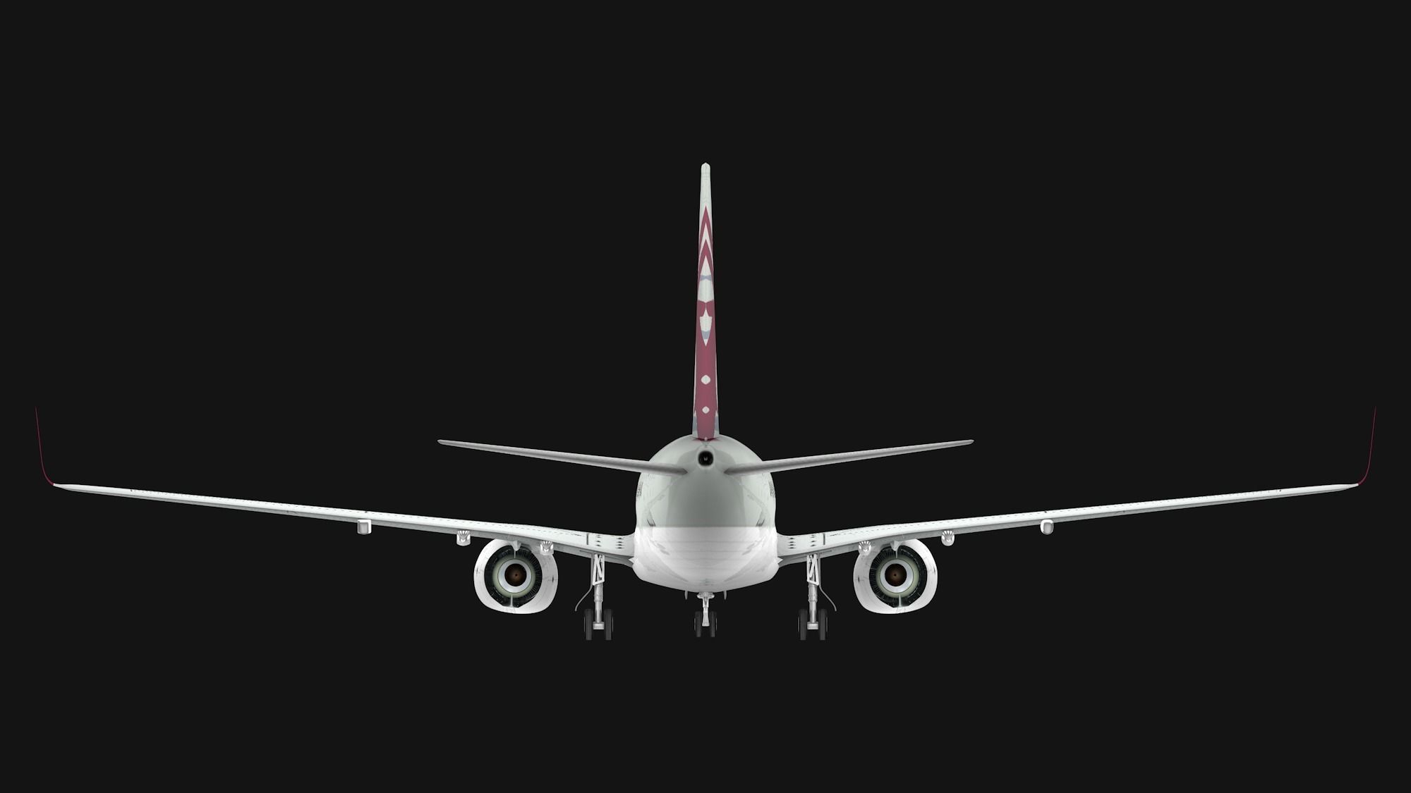 Boeing 737-800 Qatar Ariways Low-poly 3D model_8