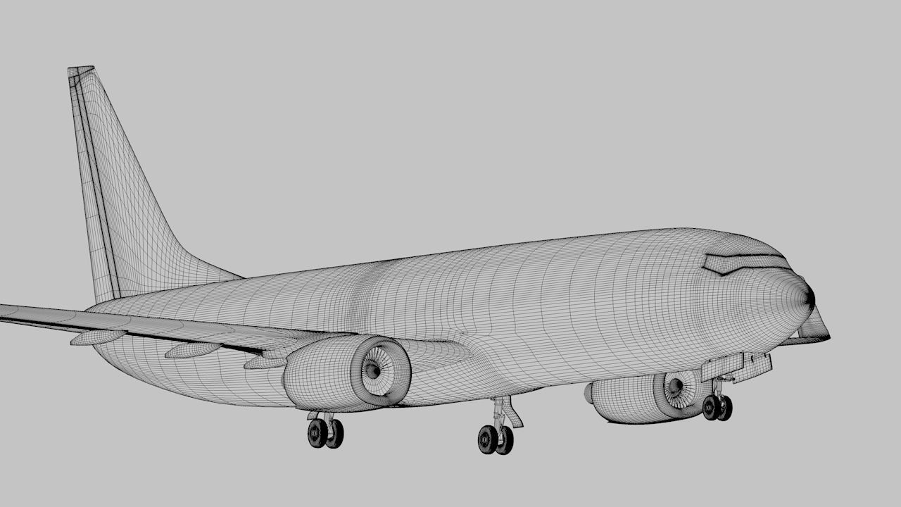 Boeing 737-800 Qatar Ariways Low-poly 3D model_24