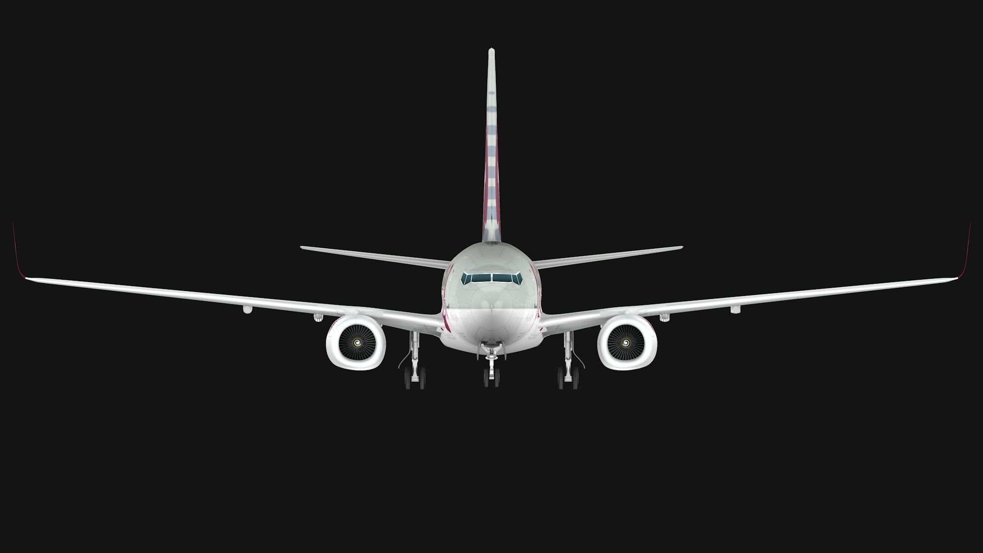 Boeing 737-800 Qatar Ariways Low-poly 3D model_3