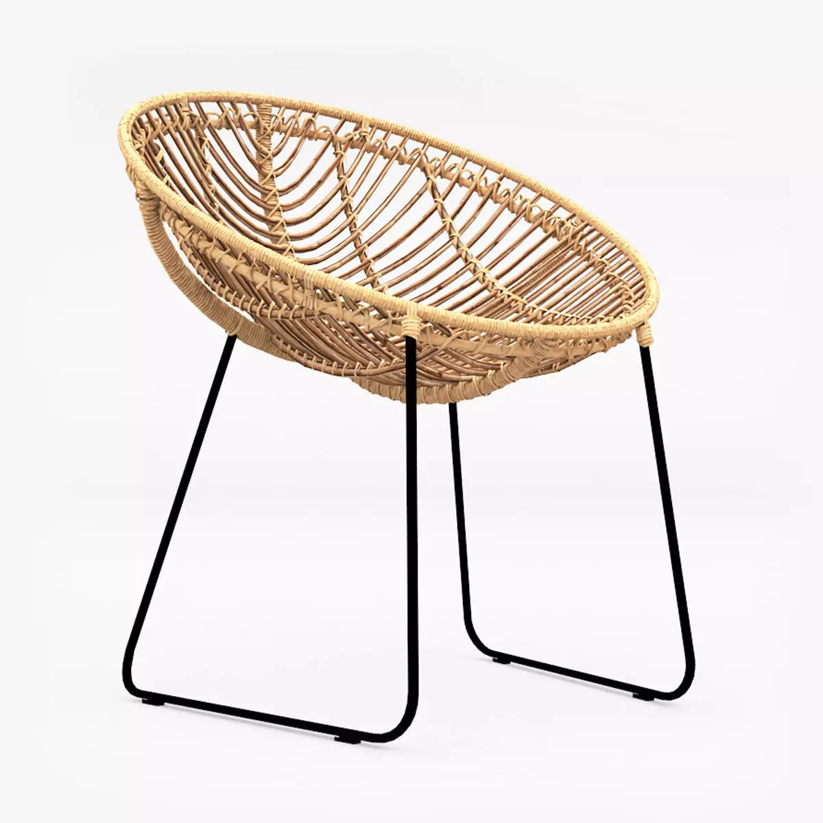 Rattan Lounge Chair 3D model