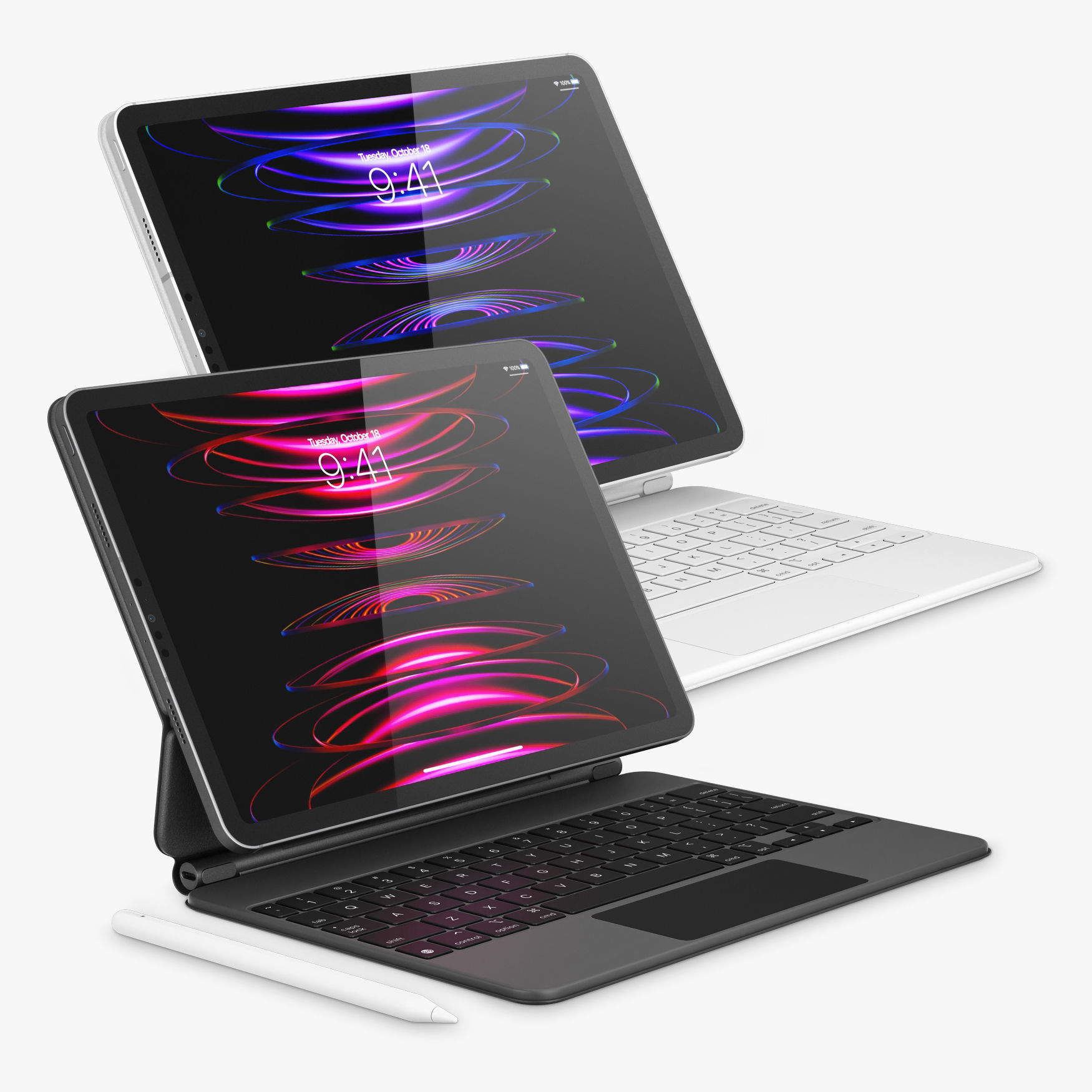 Apple iPad Pro 11-inch M2 and Magic Keyboard 3D model_1