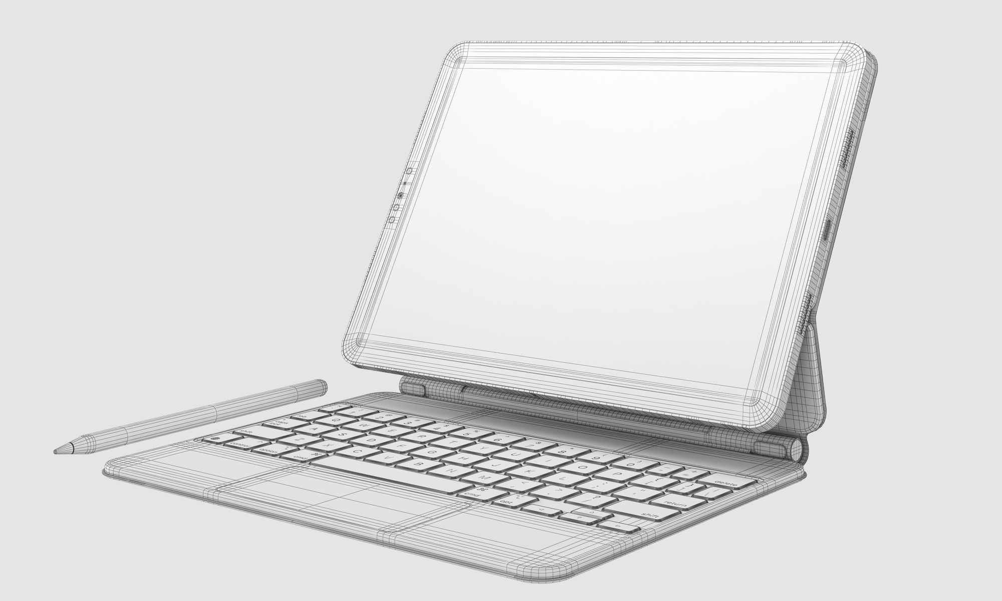 Apple iPad Pro 11-inch M2 and Magic Keyboard 3D model_14