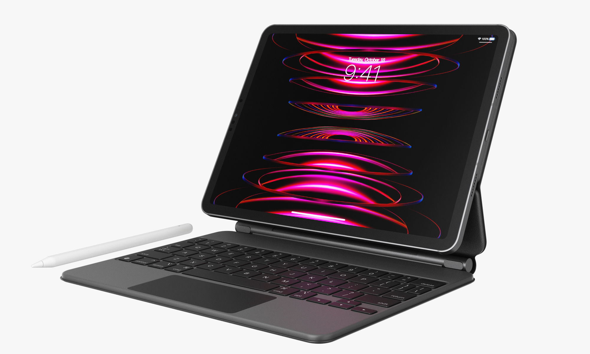 Apple iPad Pro 11-inch M2 and Magic Keyboard 3D model_9