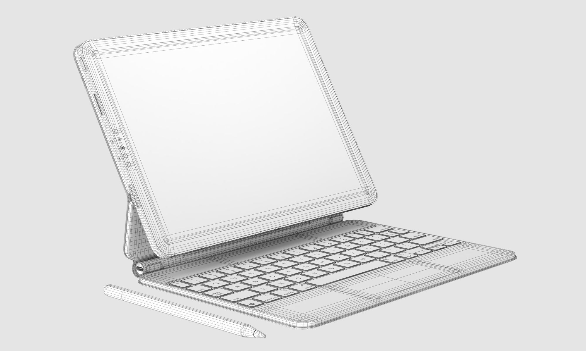 Apple iPad Pro 11-inch M2 and Magic Keyboard 3D model_13