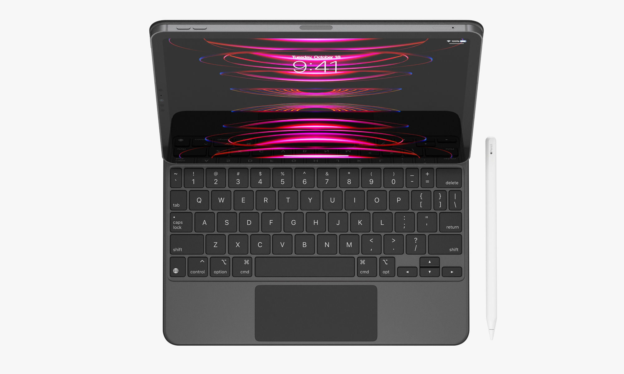 Apple iPad Pro 11-inch M2 and Magic Keyboard 3D model_11