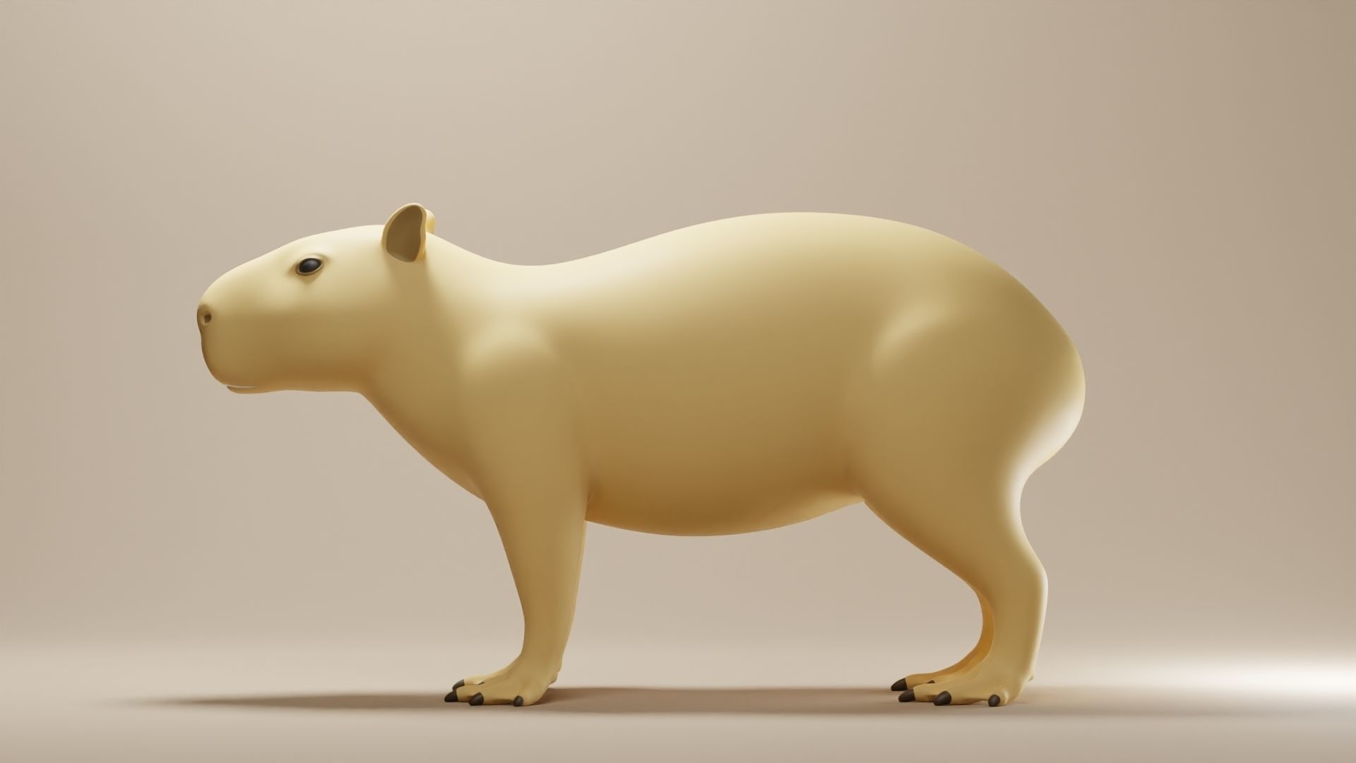 Capybara Base Mesh Low-poly 3D model_5