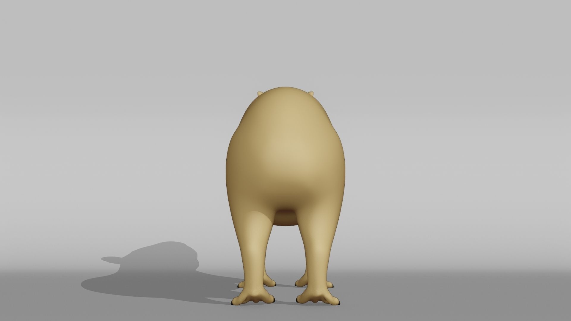 Capybara Base Mesh Low-poly 3D model_9