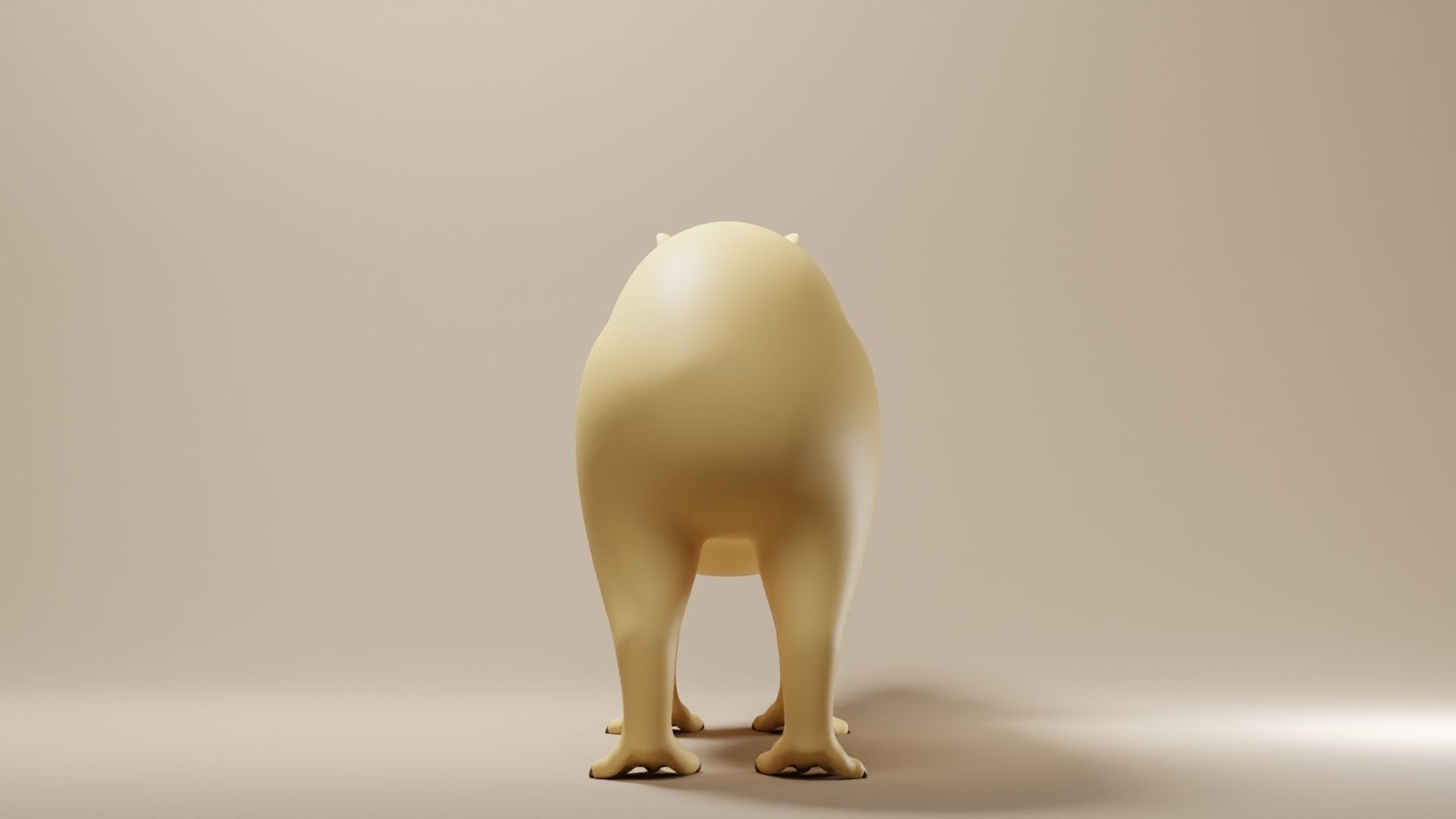 Capybara Base Mesh Low-poly 3D model_4