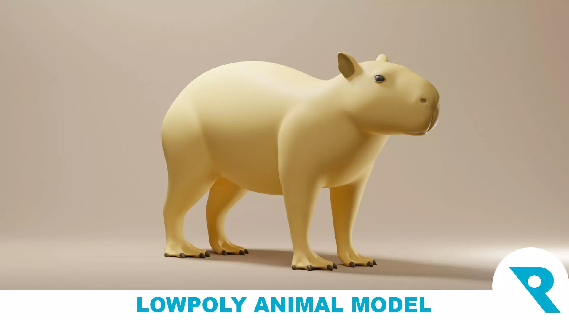 Capybara Base Mesh Low-poly 3D model_0
