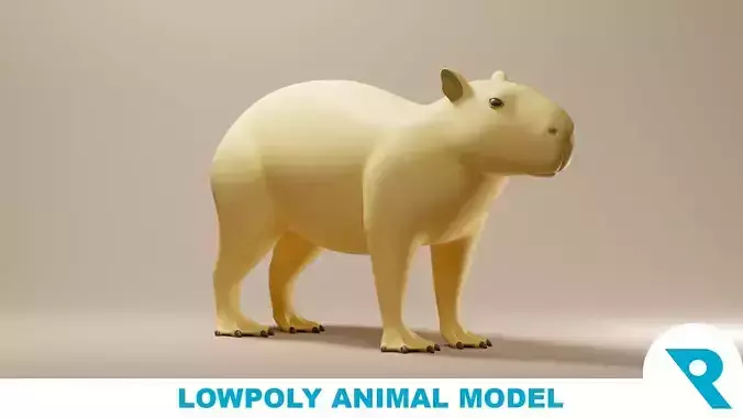 Capybara Base Mesh Low-poly 3D model
