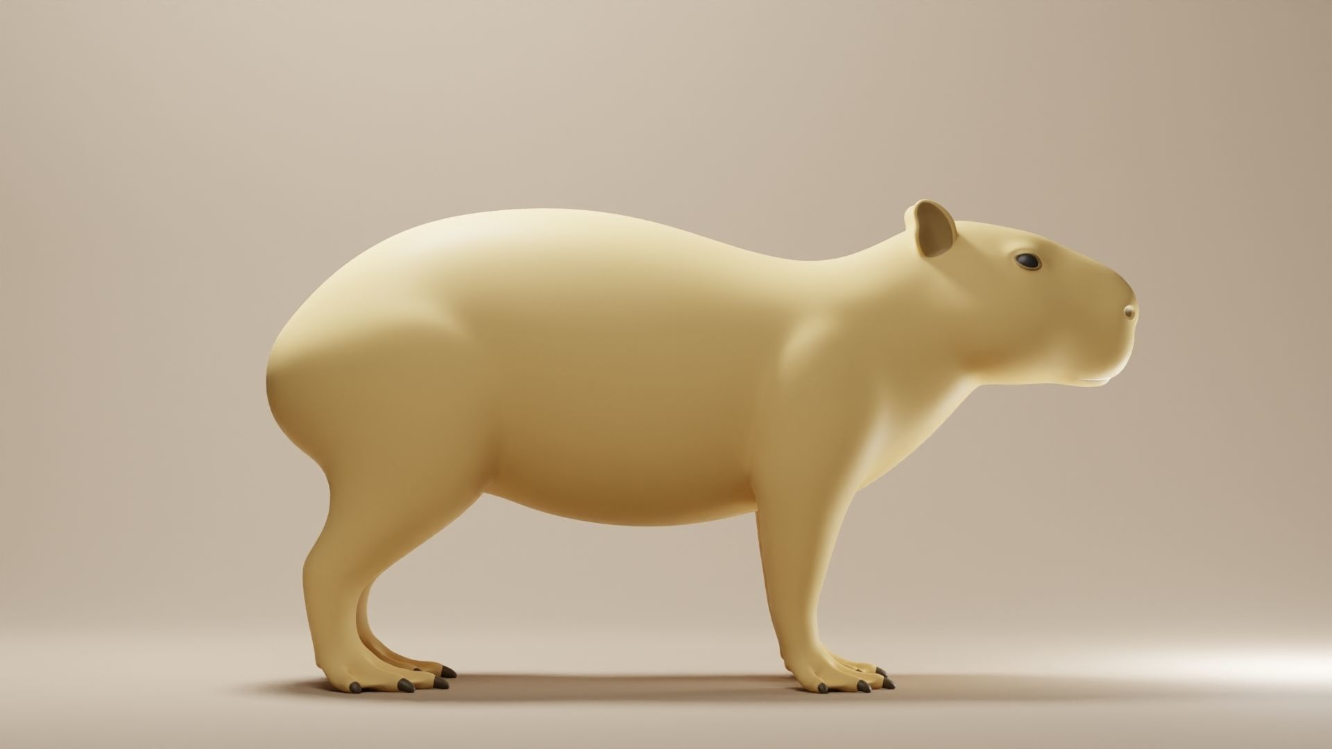 Capybara Base Mesh Low-poly 3D model_3