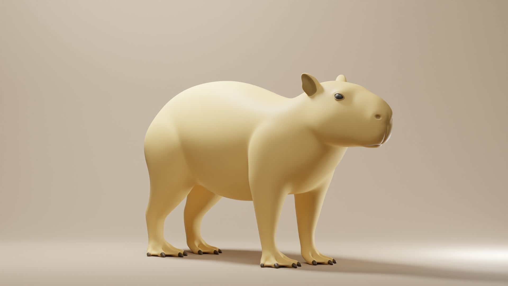 Capybara Base Mesh Low-poly 3D model_1