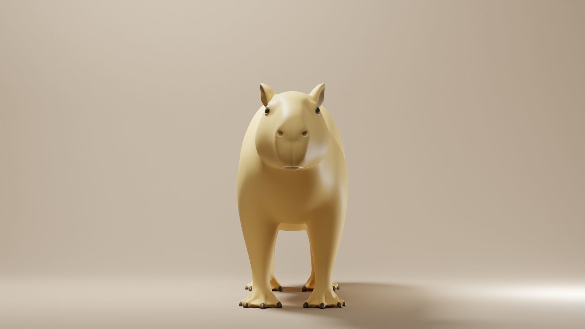 Capybara Base Mesh Low-poly 3D model_2