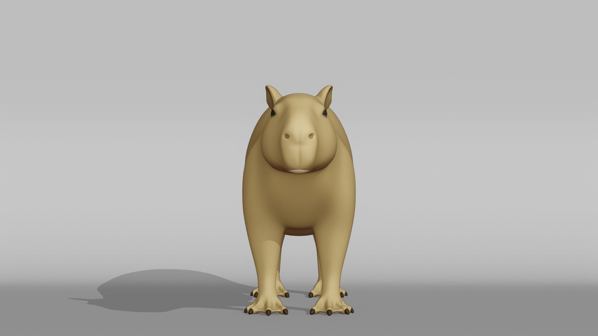 Capybara Base Mesh Low-poly 3D model_7