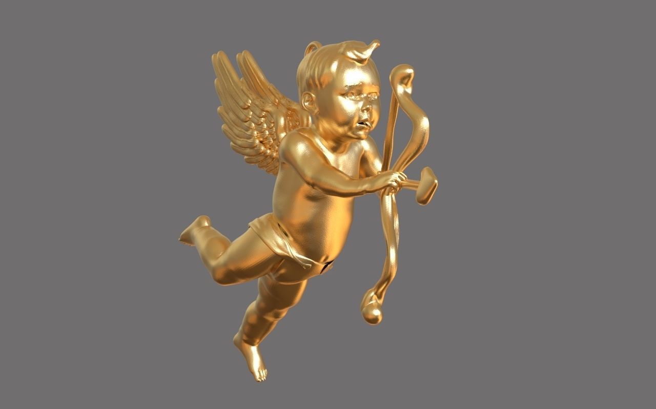 Cupid Pendant 3D print model_4