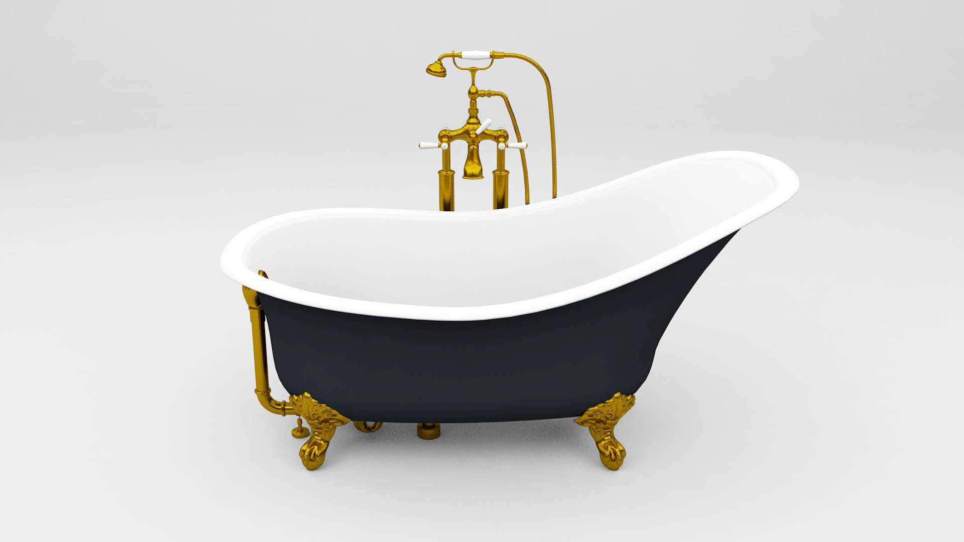 Classic Bathtub 3D model_2