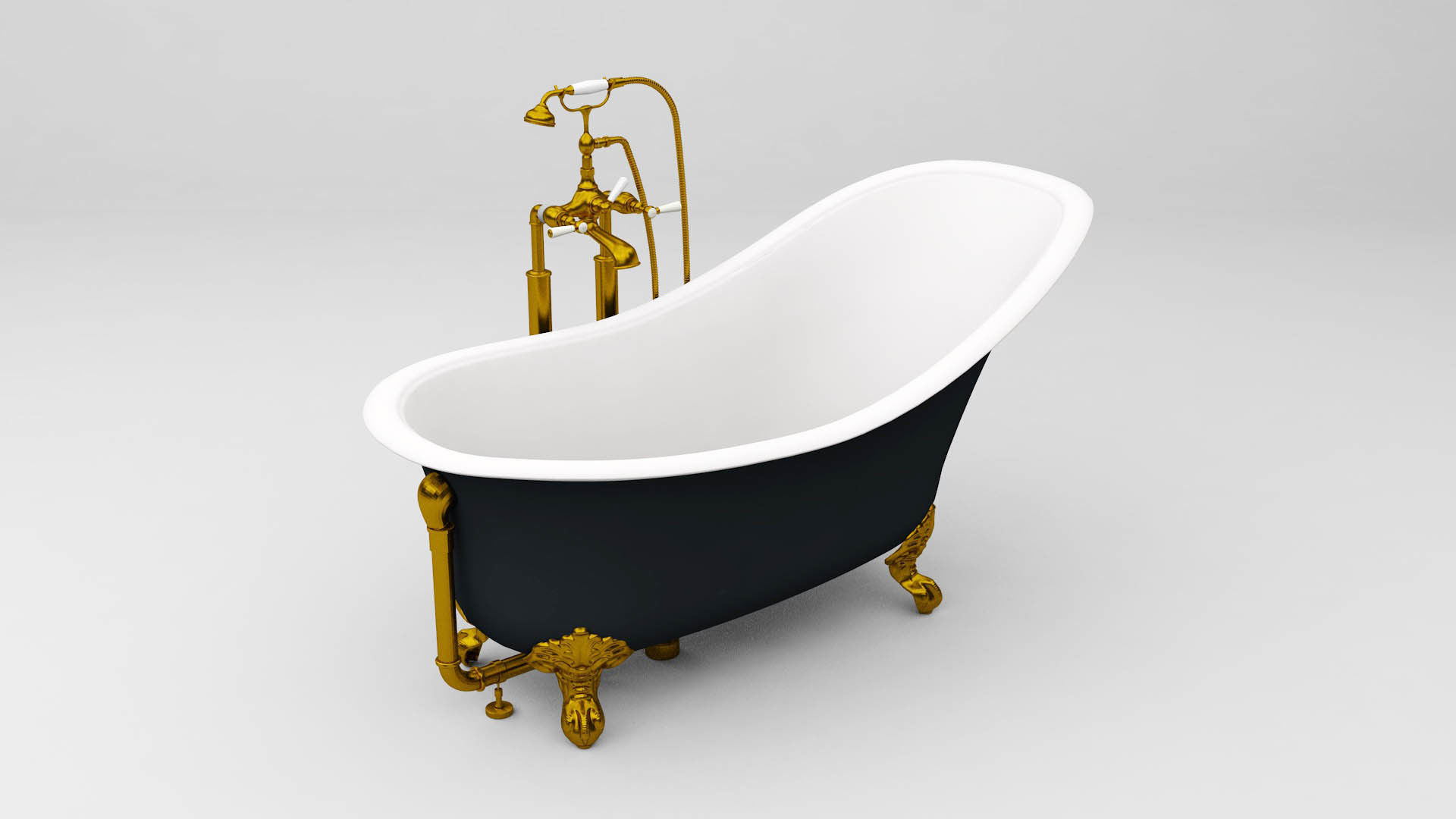 Classic Bathtub 3D model_7