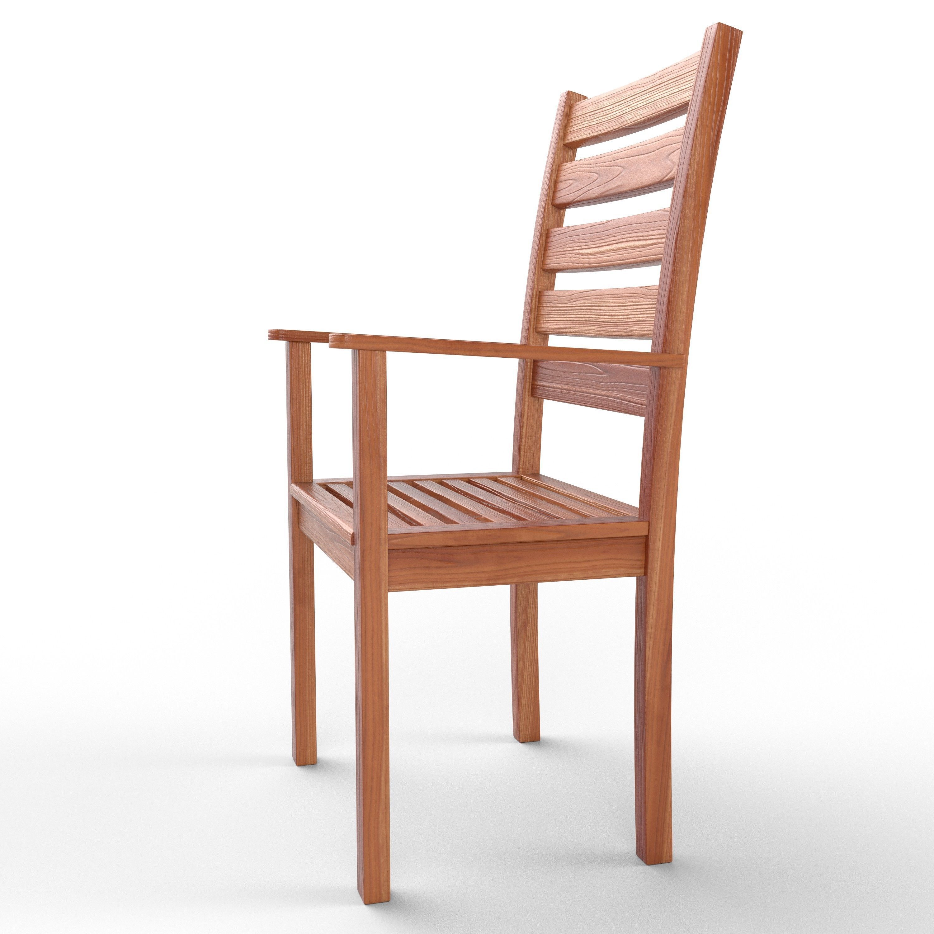 Wooden Chair 3D model_4